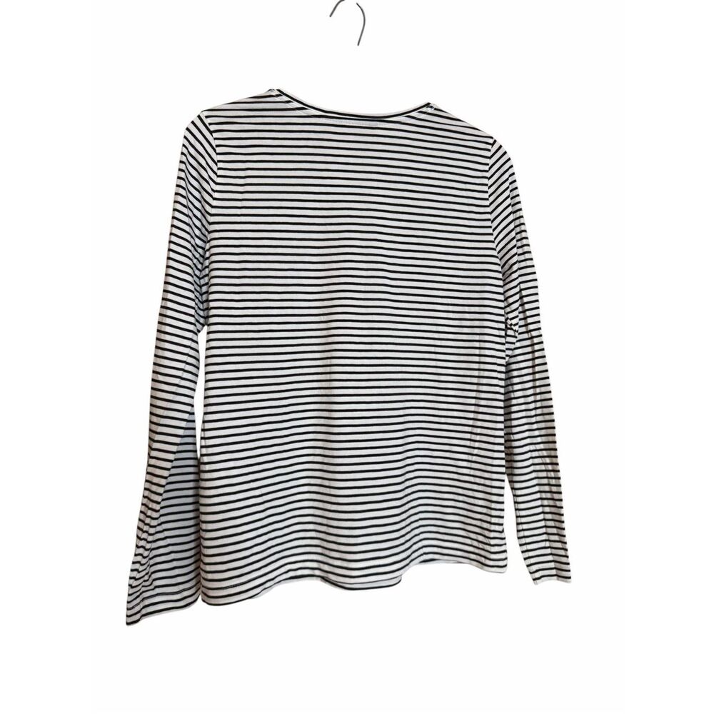 Banana Republic NWOT Stripe Crew Neck Long Sleeve T-Shirt Black White Medium - Picture 7 of 7